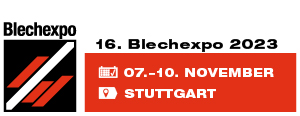 16th Blechexpo, Messe Stuttgart, from 07 – 10 November 2023